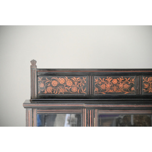 Antique Victorian Aesthetic Movement Glazed Side Cabinet