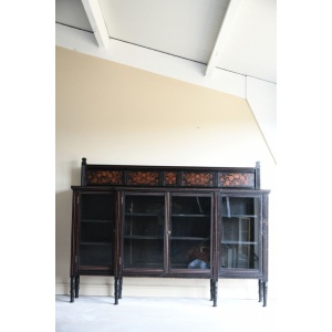 Antique Victorian Aesthetic Movement Glazed Side Cabinet