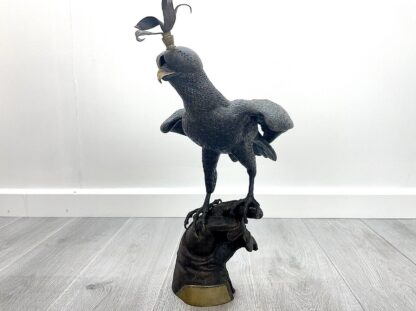 Bronze Falcon, Perched Upon a Falconers Glove - In The Manner of Gallo - Image 4