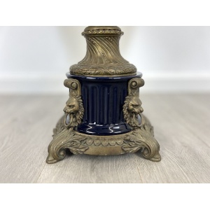 Cobalt Blue Porcelain & Bronze Floor Urn