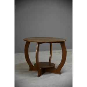 Deco Oak Two Tier Round Centre Occasional Side Table