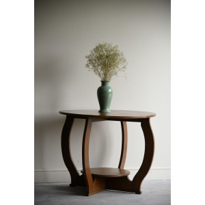Deco Oak Two Tier Round Centre Occasional Side Table