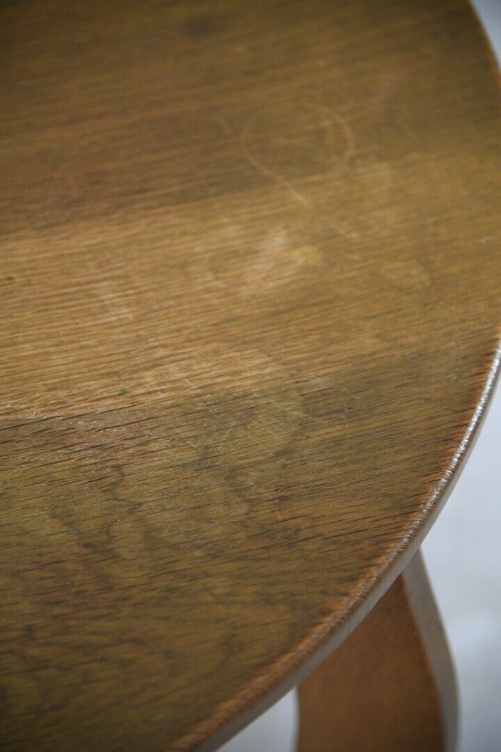 Deco Oak Two Tier Round Centre Occasional Side Table