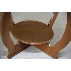 Deco Oak Two Tier Round Centre Occasional Side Table