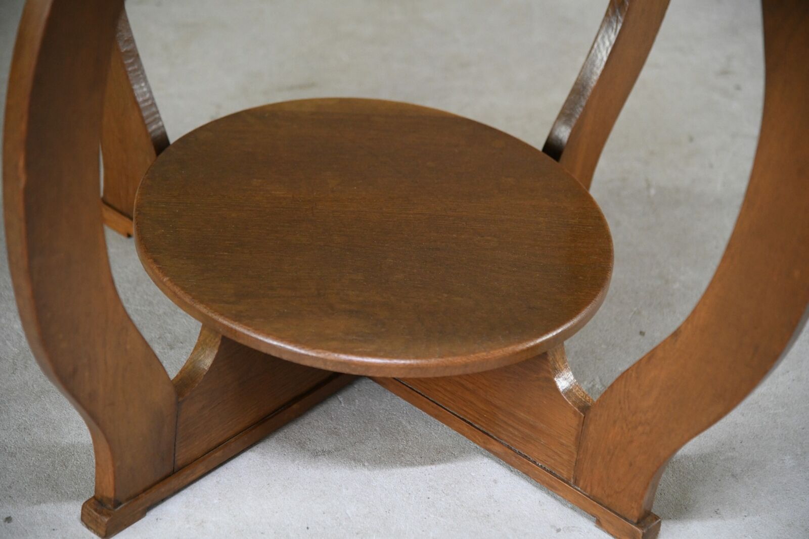 Deco Oak Two Tier Round Centre Occasional Side Table