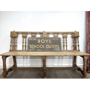 Early 20th Century, Painted Boys School Outfits Sign on Board