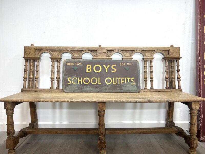 Early 20th Century, Painted Boys School Outfits Sign on Board