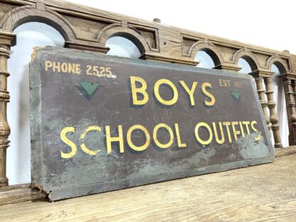 Early 20th Century, Painted Boys School Outfits Sign on Board - Image 3