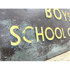 Early 20th Century, Painted Boys School Outfits Sign on Board