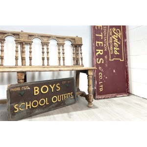 Early 20th Century, Painted Boys School Outfits Sign on Board