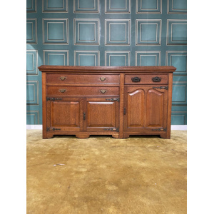 Edwardian Oak Mirror Back Sideboard