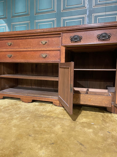 Edwardian Oak Mirror Back Sideboard