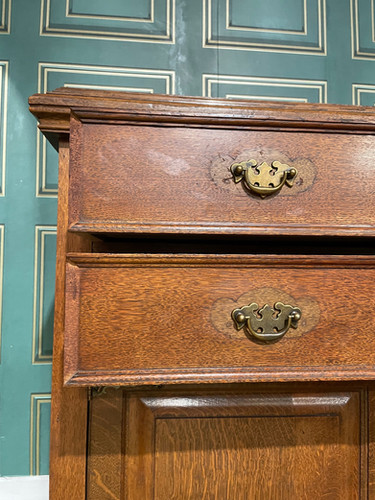 Edwardian Oak Mirror Back Sideboard
