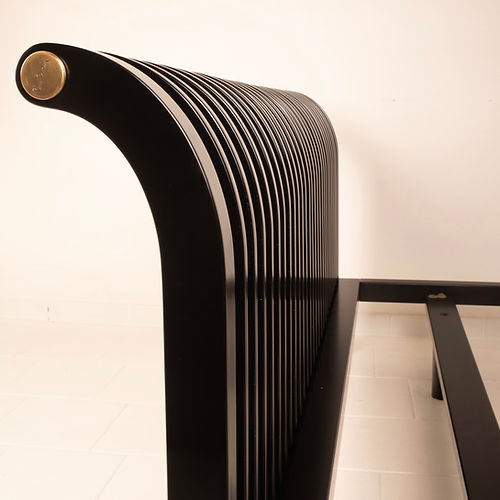 Pierre Cardin bed in solid wood and brass