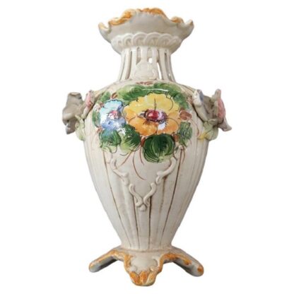 Hand-Painted Ceramic Vase by Bassano, 1990s