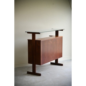 Freestanding Retro Teak Home Cocktail Bar