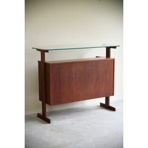 Freestanding Retro Teak Home Cocktail Bar