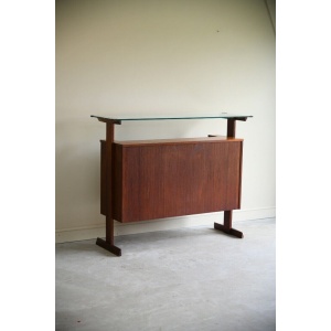 Freestanding Retro Teak Home Cocktail Bar