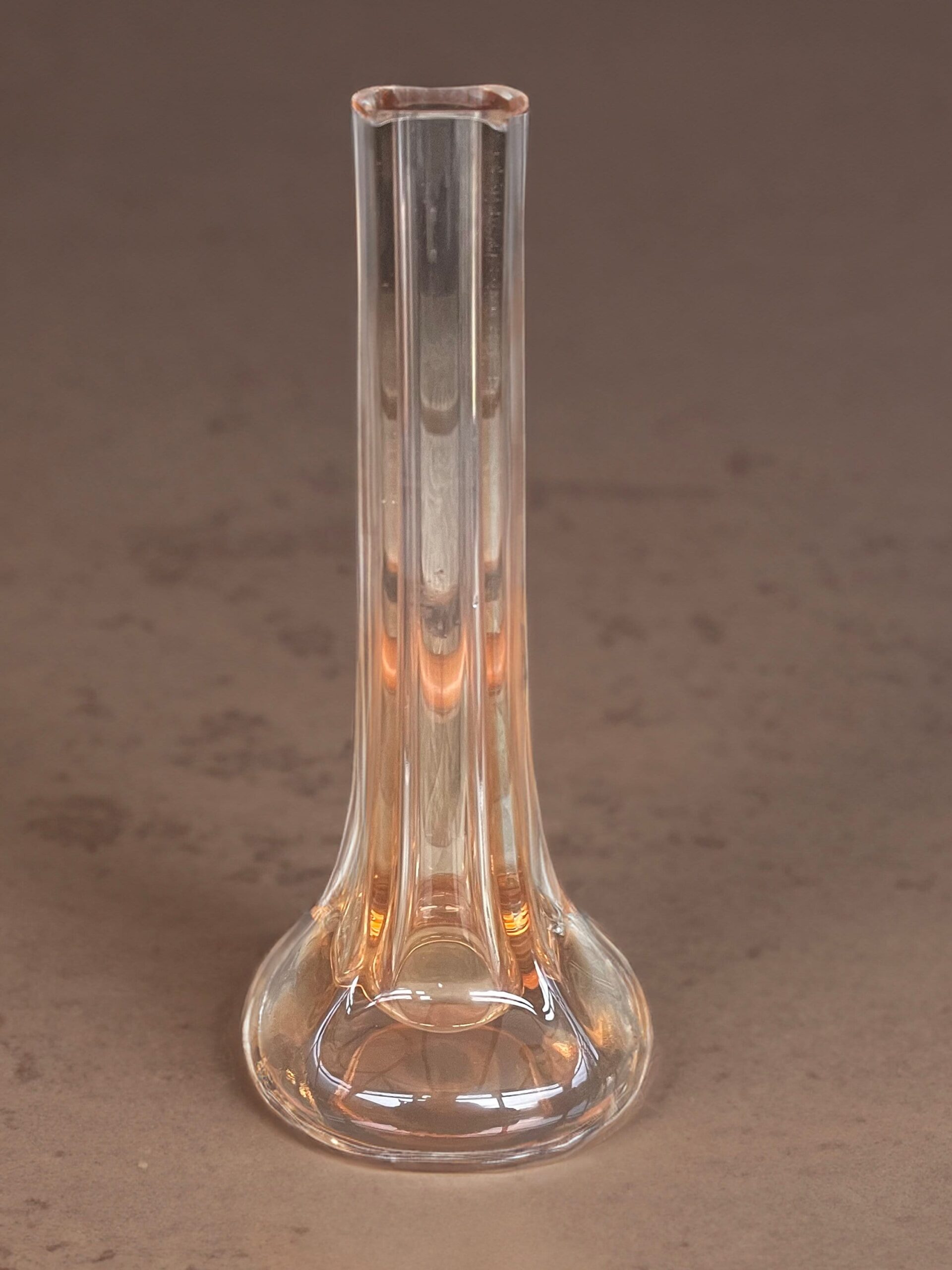Mid century peach amber Murano bud vase