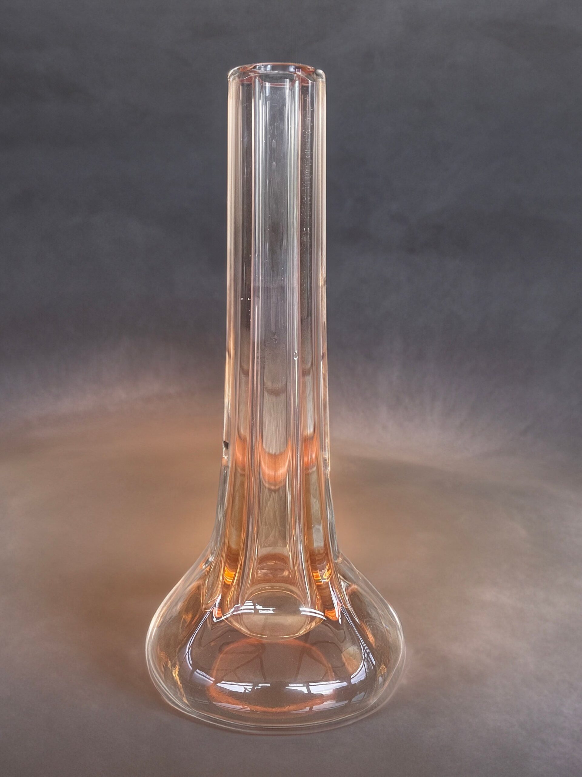 Mid century peach amber Murano bud vase
