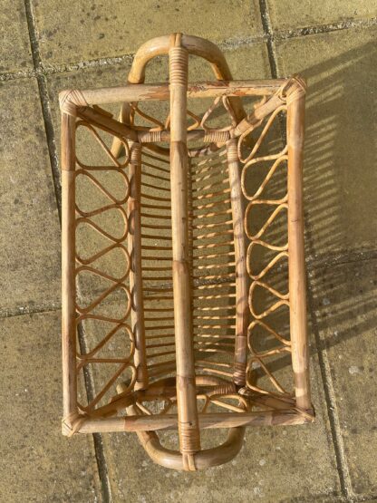 Beautiful, mid-century, bamboo and rattan magazine rack / storage basket, circa 1950's - 1960's - Image 2