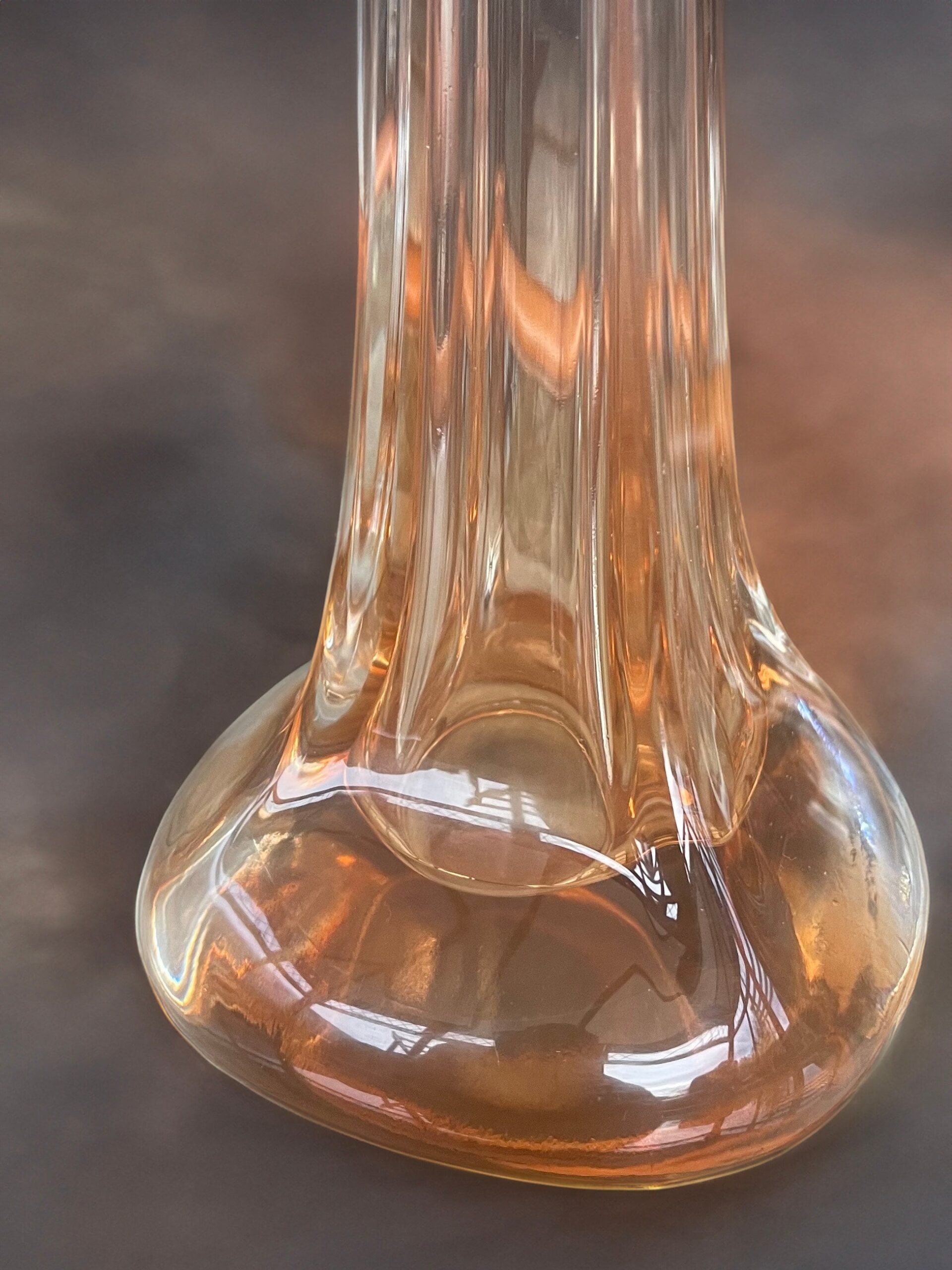 Mid century peach amber Murano bud vase