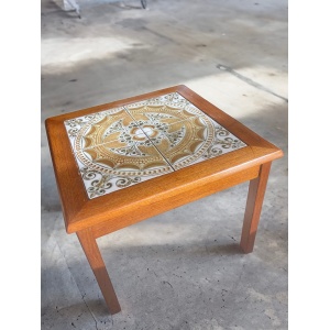 Mid Century Modern Danish Teak Tile Top Side Table By Toften Mobelfabrik