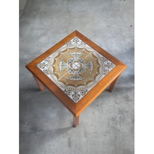 Mid Century Modern Danish Teak Tile Top Side Table By Toften Mobelfabrik