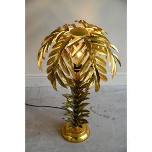 Late 20th Century Palm Tree Table Bedside Side Lamps Lights