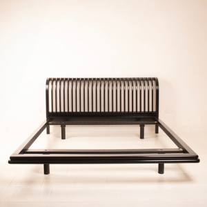 Pierre Cardin bed in solid wood and brass