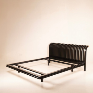 Pierre Cardin bed in solid wood and brass