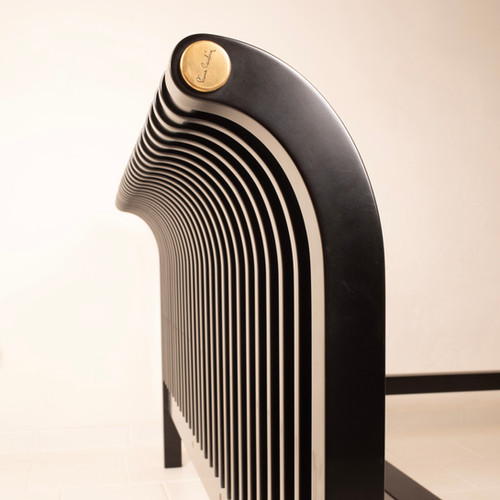 Pierre Cardin bed in solid wood and brass