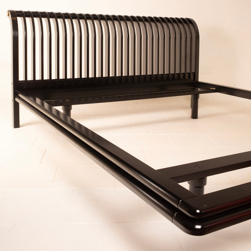 Pierre Cardin bed in solid wood and brass