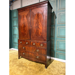 Mahogany Linen Press - 19th Century