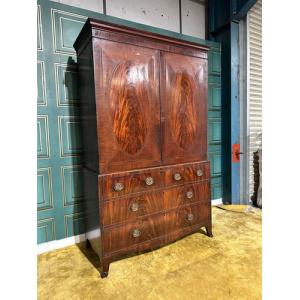 Mahogany Linen Press - 19th Century