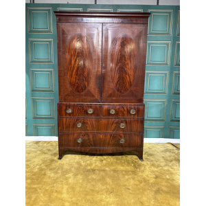 Mahogany Linen Press - 19th Century