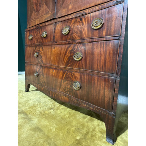 Mahogany Linen Press - 19th Century