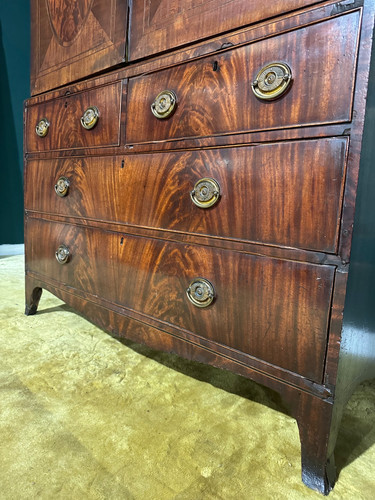 Mahogany Linen Press - 19th Century