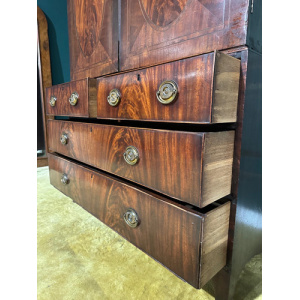 Mahogany Linen Press - 19th Century