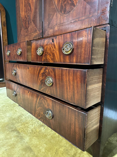 Mahogany Linen Press - 19th Century