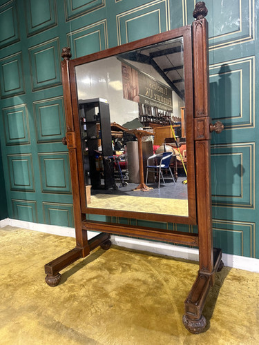 Pugin Style Antique Cheval Mirror