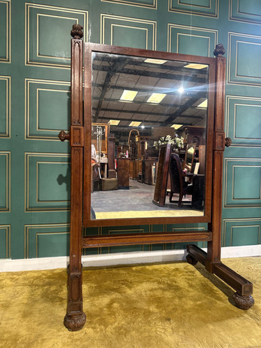 Pugin Style Antique Cheval Mirror