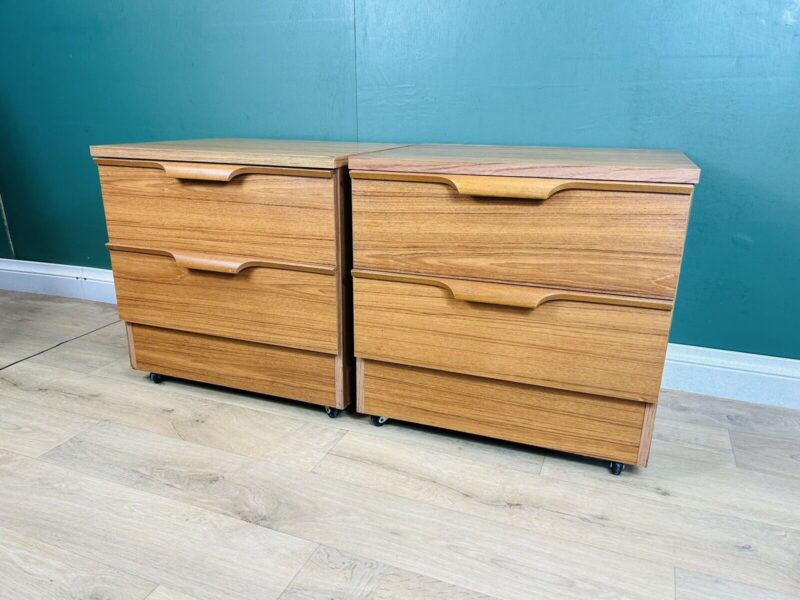 Mid Century Pair Of Two Bedside Cabinets By Austinsuite
