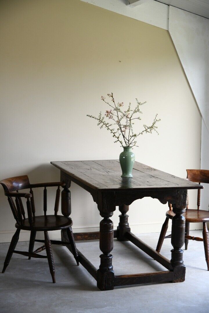 Rustic Antique 18th Century Oak Refectory Dining Table