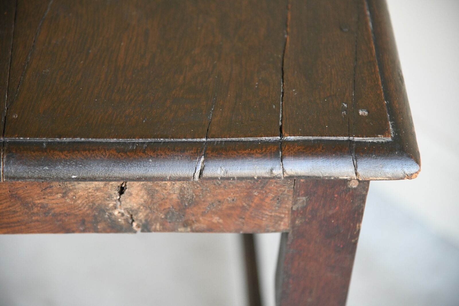 Antique Rustic Oak Side Occasional Table