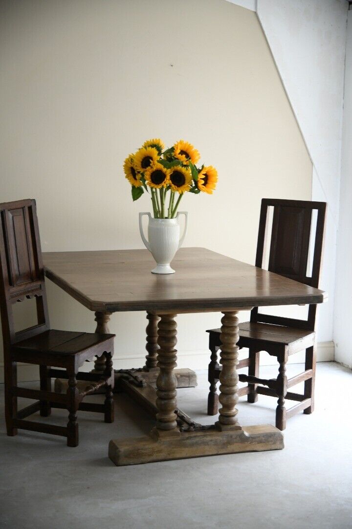 Rustic Oak Rectangular Refectory Dining Table