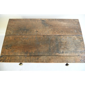 Antique Rustic Country Oak Side Occasional Table