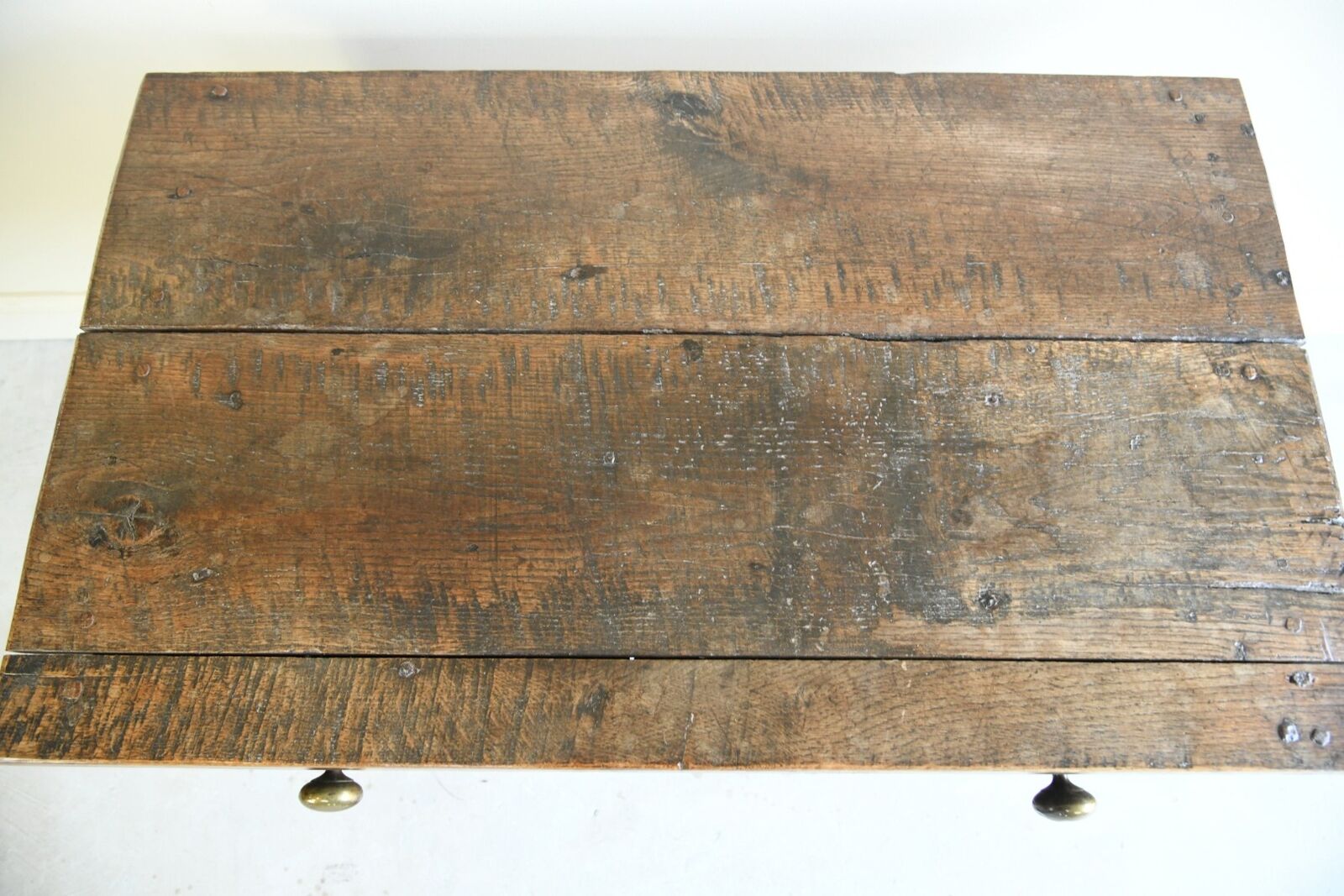 Antique Rustic Country Oak Side Occasional Table