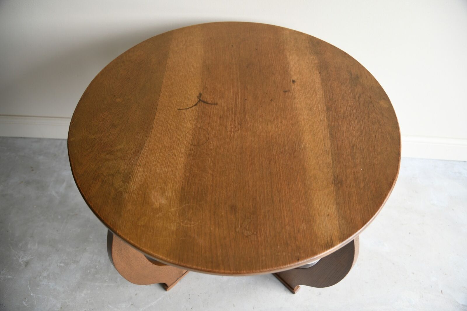 Deco Oak Two Tier Round Centre Occasional Side Table