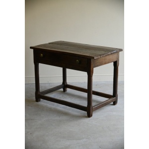 Antique Rustic Country Oak Side Occasional Table